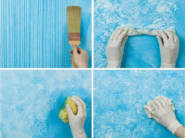 Как покрасить стены с помощью фактурной краски